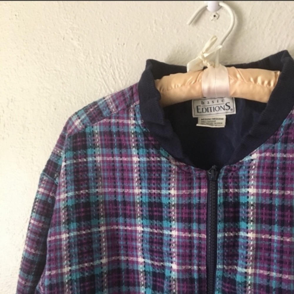Vintage Basic Editions Checkered Cropped Jacket - image 3